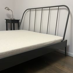 IKEA KOPARDAL Queen Size Metal Bed Frame & Mattress