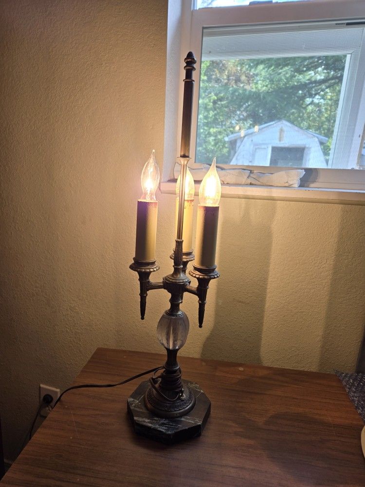 Midcentury Three Candled Lamp 
