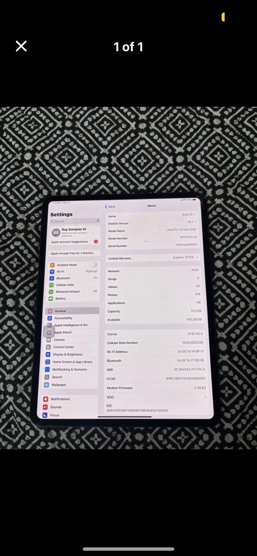 iPad Pro 13 Inch M4 Cellular+