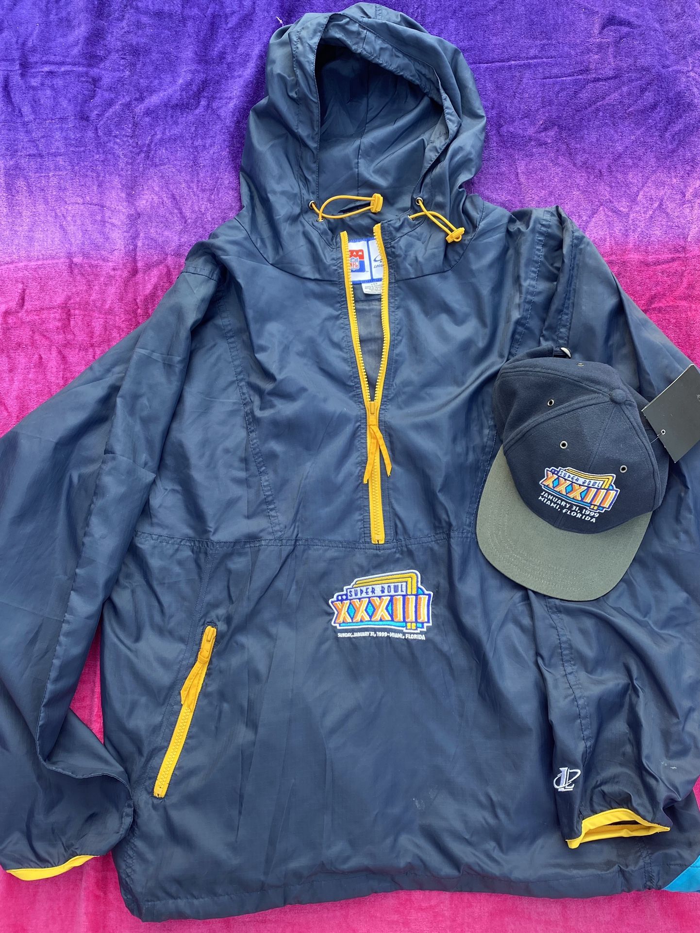 Super Bowl XXXIII 1999 Logo Athletic jacket and matching hat