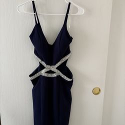 Windsor Navy Dress With Cutouts