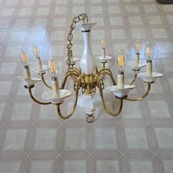 White and Gold Chandelier For Sale $85 
