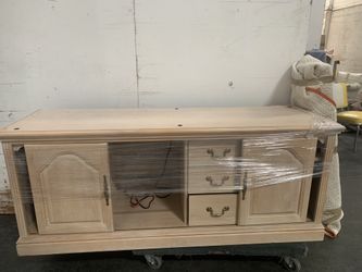 Wood Media Cabinet And Top Bookcase Custom Piece