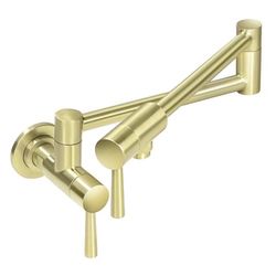 Brushed Gold Pot Filler Faucet Stainless Steel Wall Mount Sink Faucet with Single Hole Two Handles