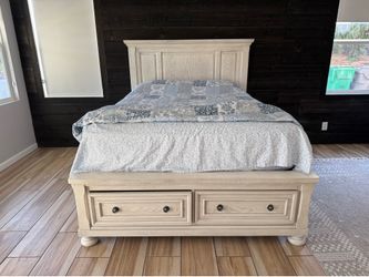 Ashley Queen Storage Bed with 2 Large Drawers | Purchased 2025 | Like New