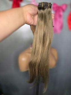 Dark blonde  22 " human  hair clip ins new