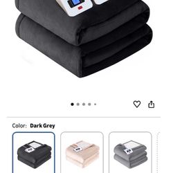 Sealy Electric Blanket King Size Flannel Sherpa Grey 100 x 90” heated blanket