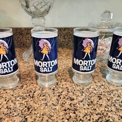 Antique Morton Salt Glasses Never Been Used Set