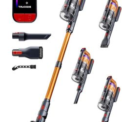 New In Box Cordless Vacuum Cleaner for Home, Upgraded 60Kpa Powerful Suction Pet Hair Vacuum with 70min Runtime, Green LED Light for Hardwood Floors &