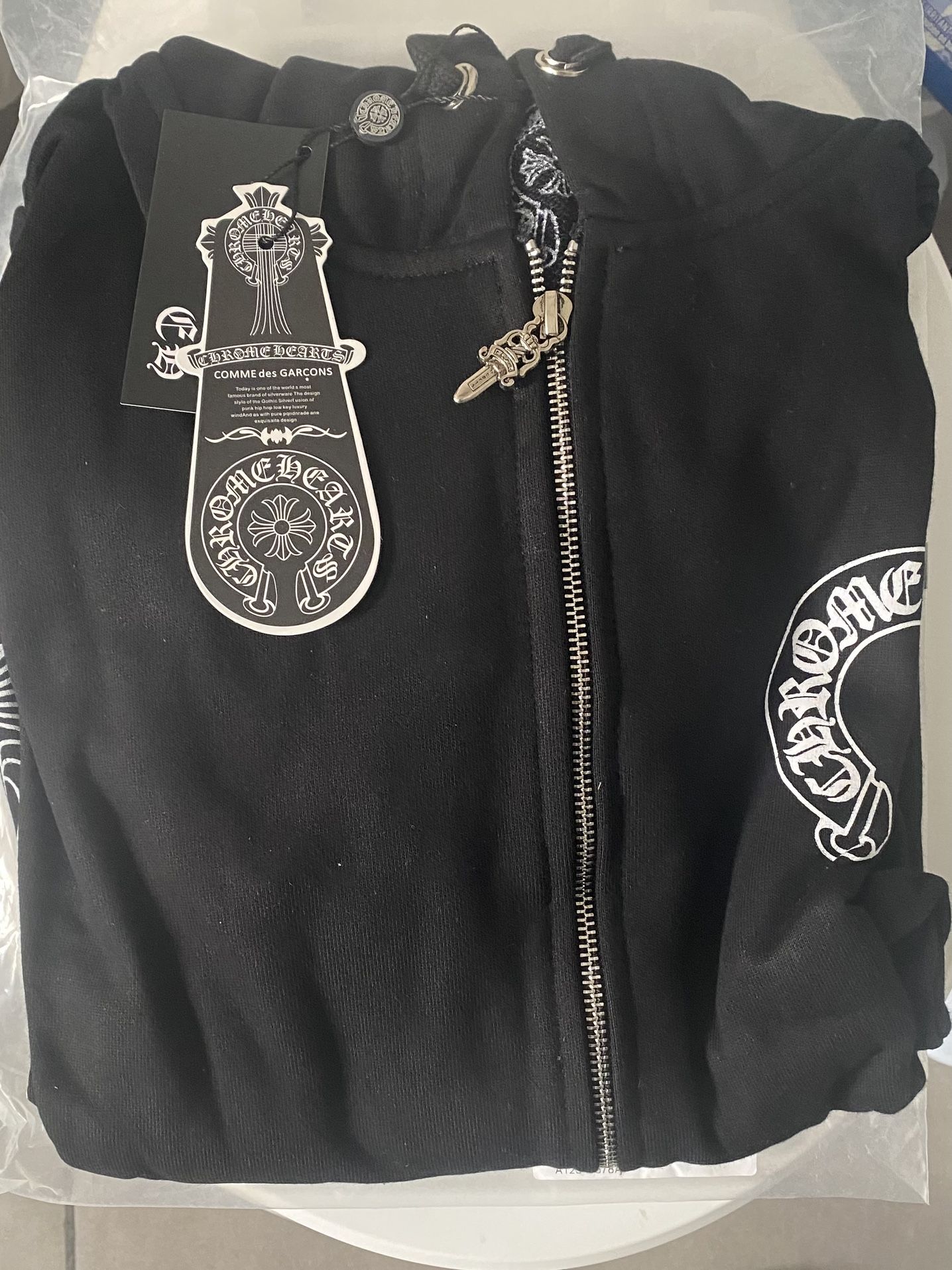 Black Chrome Hearts Hoodie Zip Up Size Medium