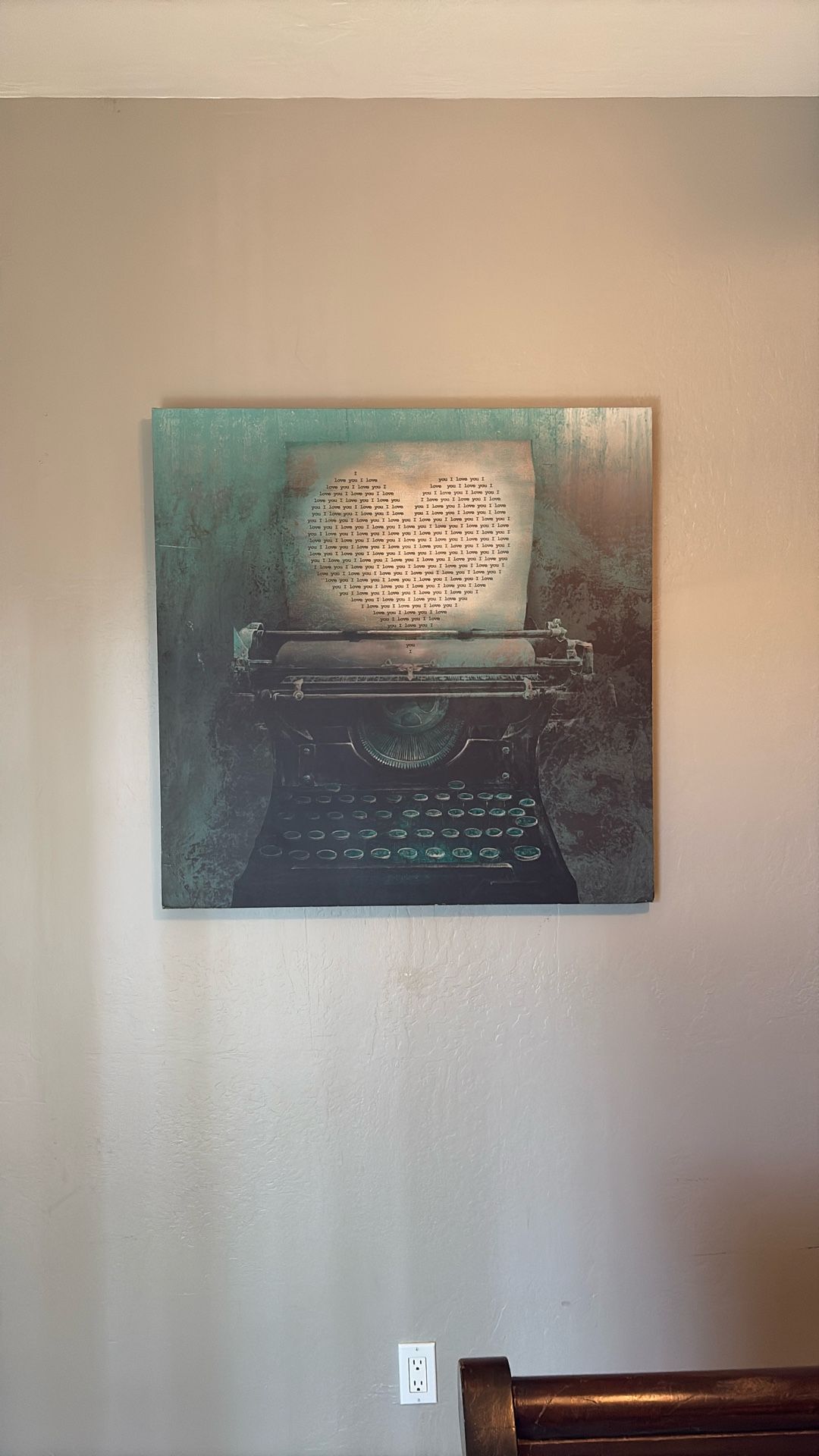 Wall Art - I Love You Typewriter Picture 3ft X 3ft