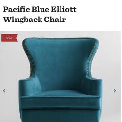 Pacific blue Elliot Wing Back Chair-World Market
