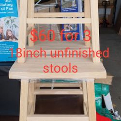 18inch In Height Unfinished Wood Stools Set Of 3