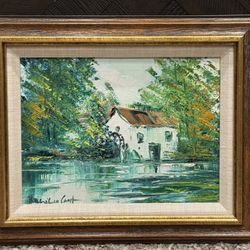 VIRGILIO COSTA (b1897) MCM Tropical Home Oil Painting (Listed, Portugal)