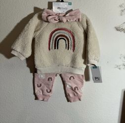 PL Baby by Petit Lem 3-Piece Rainbow Teddy Bear Set (Baby Girls)