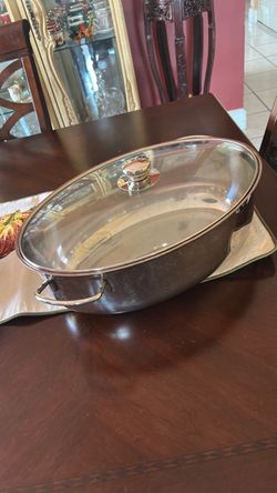 Stainless Steel Oval Roaster with Glass Lid