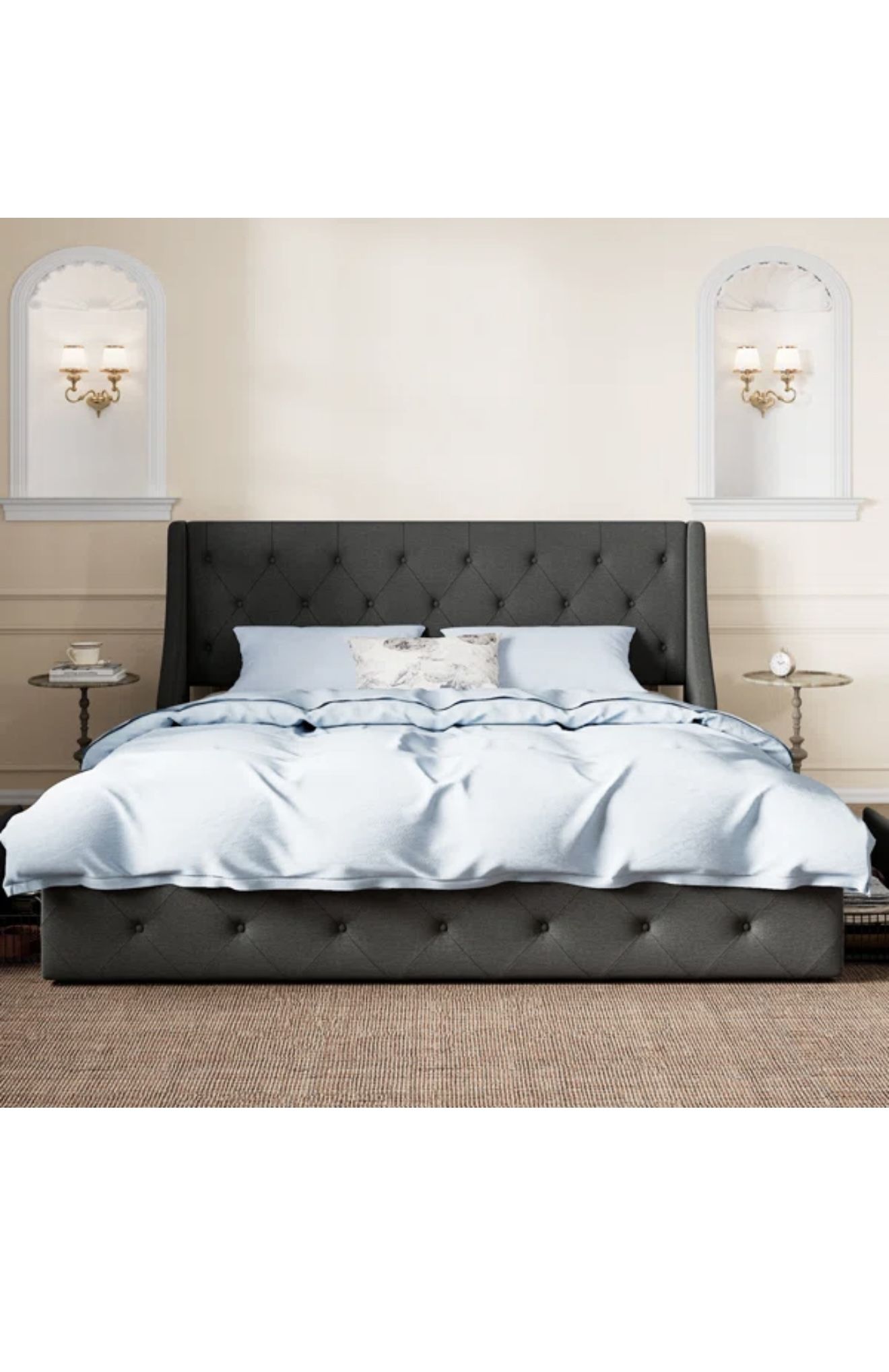 Queen Size Dark Gray Bed