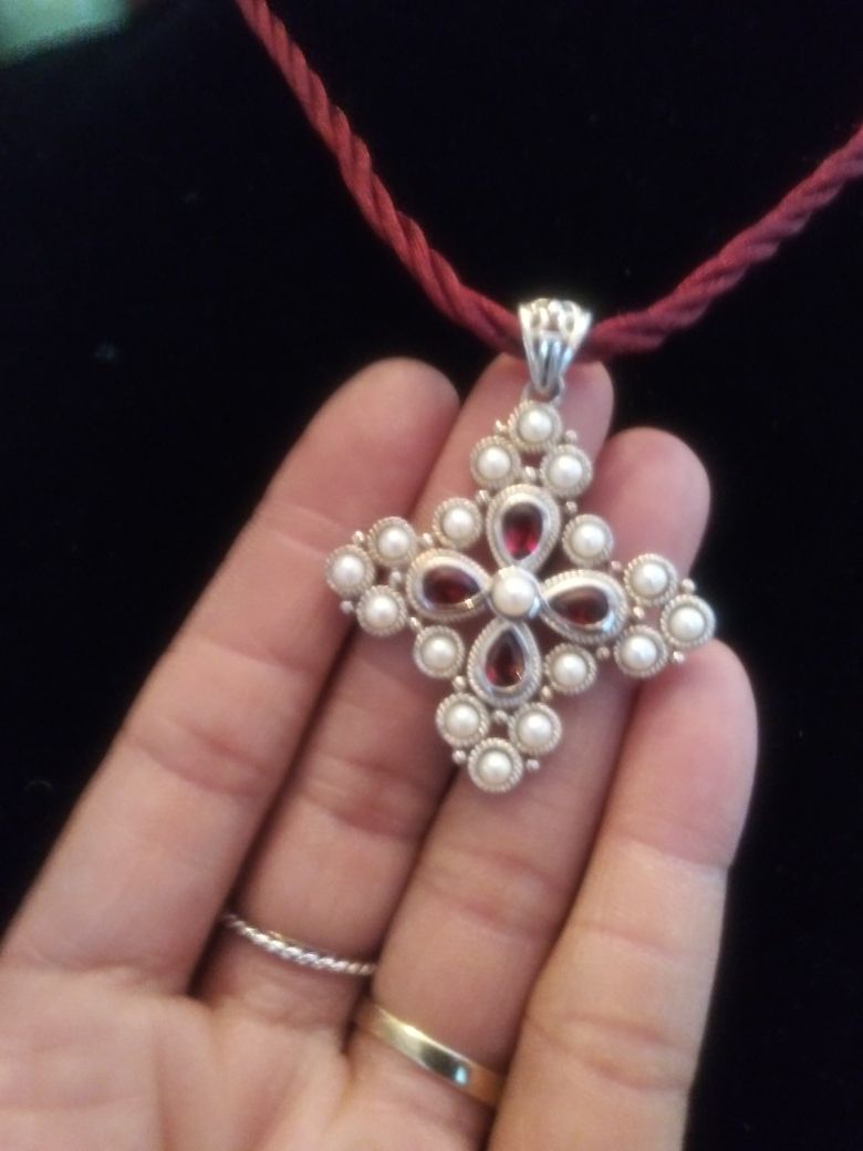 Sterling charm choker necklace