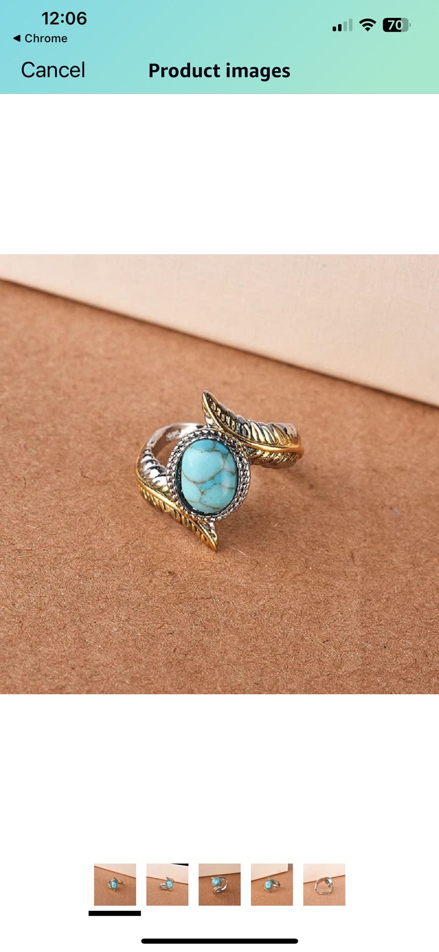 Gorgeous Women's Jewelry 925 Sterling Silver Turquoise Feather Ring 18K Gold Plated Proposal Gift Cocktail Party Ring Bridal Wedding Ring Size 6-10 (9