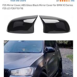BMW - F25 Mirror Cover, ABS Gloss Black Mirror Cover for BMW X3 Series F25 LCI F26 F15 F16
