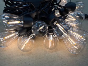 Brightech — Ambience Pro 15-Light 48 ft. Outdoor Solar Powered 1W 2700K Warm White LED S14 Edison Bulb String Lights