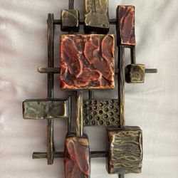 Mid Century Modern Vintage Syroco Brutalist Wall Art