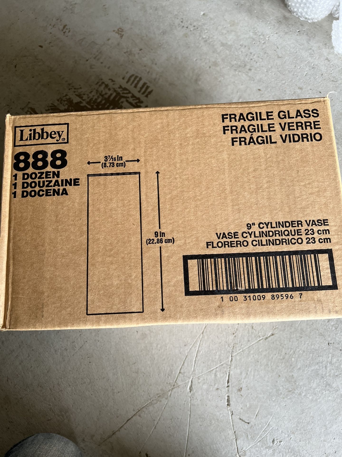 Libbey 9" X 3.5" Glass cylinder vases 15