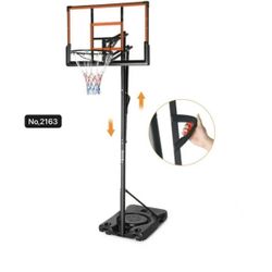 4.4-10FT Portable Basketball Hoop, 44inch PC Backboard, Basketball Goal System Outdoor Indoor,Black
