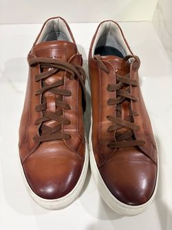 To Boot New York Brown Leather Perforated Sneakers