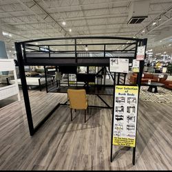 Store Picture for Reference - Full Loft Bed Frame with Built-In Desk – $275 OBO