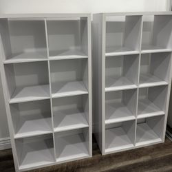 Set of 3 Matching White 8-Cube Storage Organizers