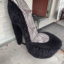 Black & White High Heel Chair