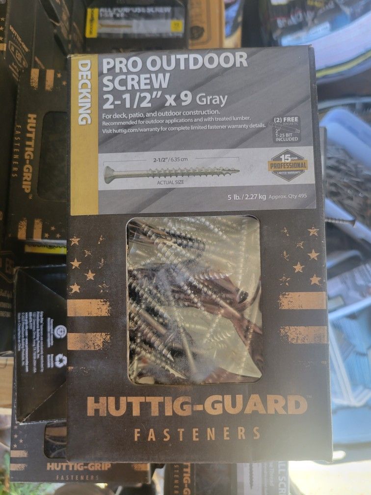 5 Pound Box of 2 1/2" Exterior Screws