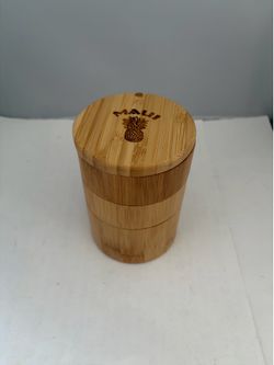 Totally Bamboo Triple Tier Swivel Storage Box - Maui Engraved