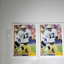 1991 Upper Deck #9 Ricky Waters Rookie Card Lot of 2 Cards
