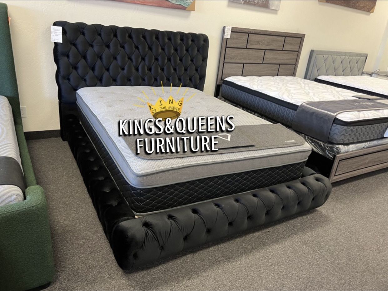 New King Bed Frame With Mattress