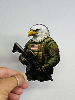Tactical Military Bald Eagle USA Sticker AR-15 Decal  Army Navy Special Ops