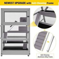 😀 Deluxe Chinchilla Cage Critter Nation, Homes for Pets Small Animal Cage for Adult Rats, Rolling Ferret Habitat Indoor-4 Levels 36"L x 25"W x 63.2"H