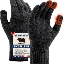 Merino Wool Gloves for Men Women