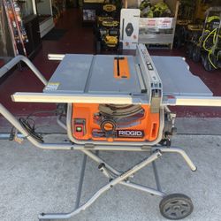 Ridgid Table Saw With Rolling Stand