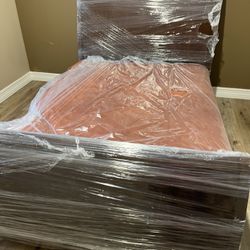 Complete Sleigh Bed Set w/ Mattress & Box Spring – Beautiful Wood Frame