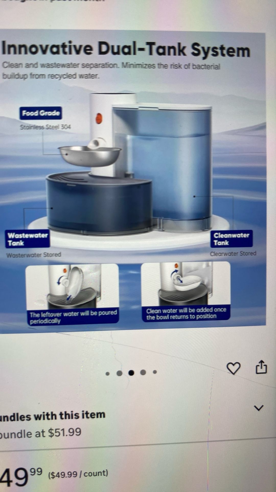 Pet gravity Water Fountain Dog/Cat