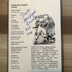 DANTE Glue Fingers LAVELLI Signed HOF 1975 - Cleveland Browns Ohio State-CoA 5x7