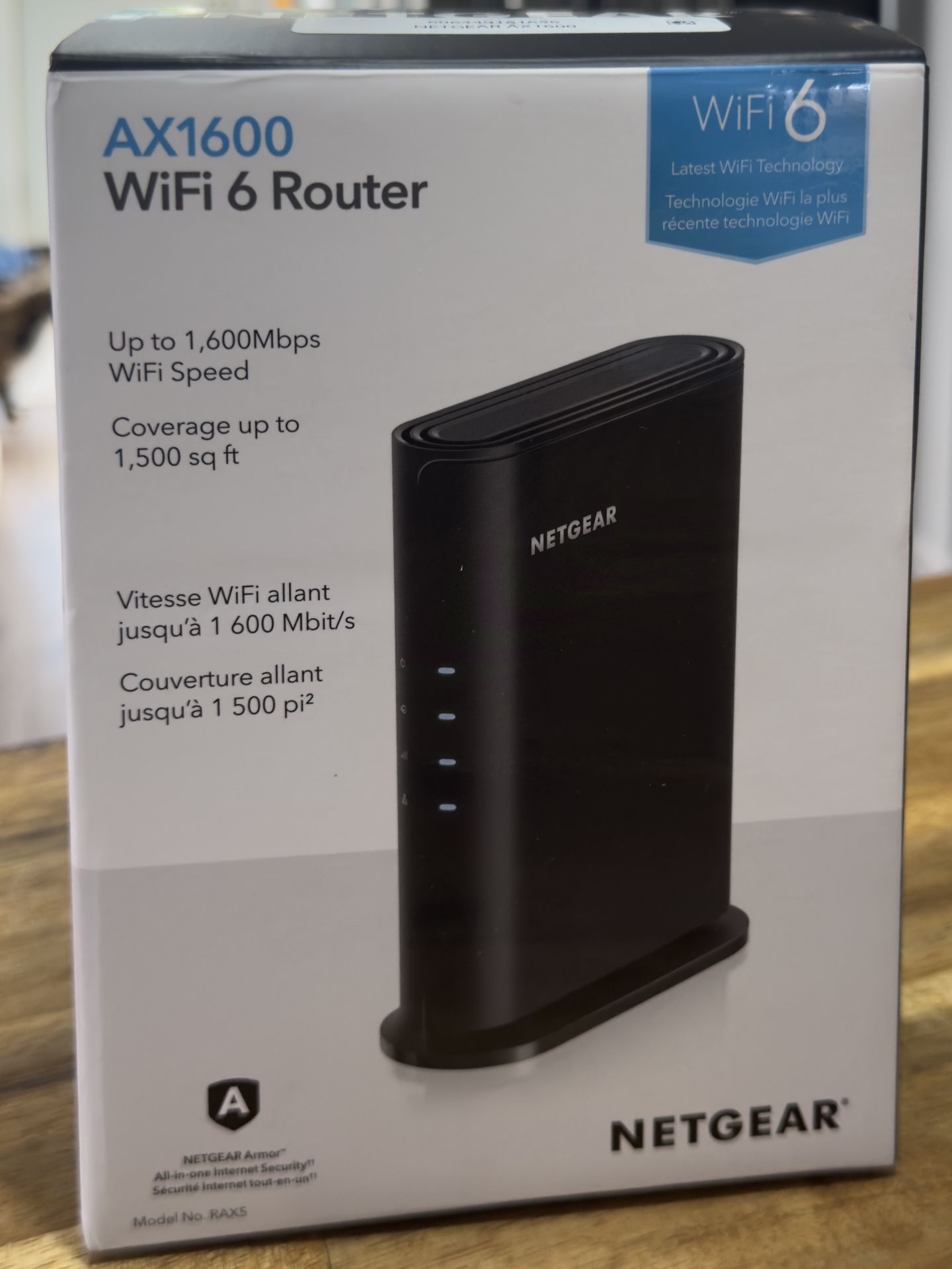 Netgear AX1600 WiFi 6 Router (RAX5) – New in Box