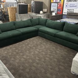 Big Green Custom Sectional Couch 