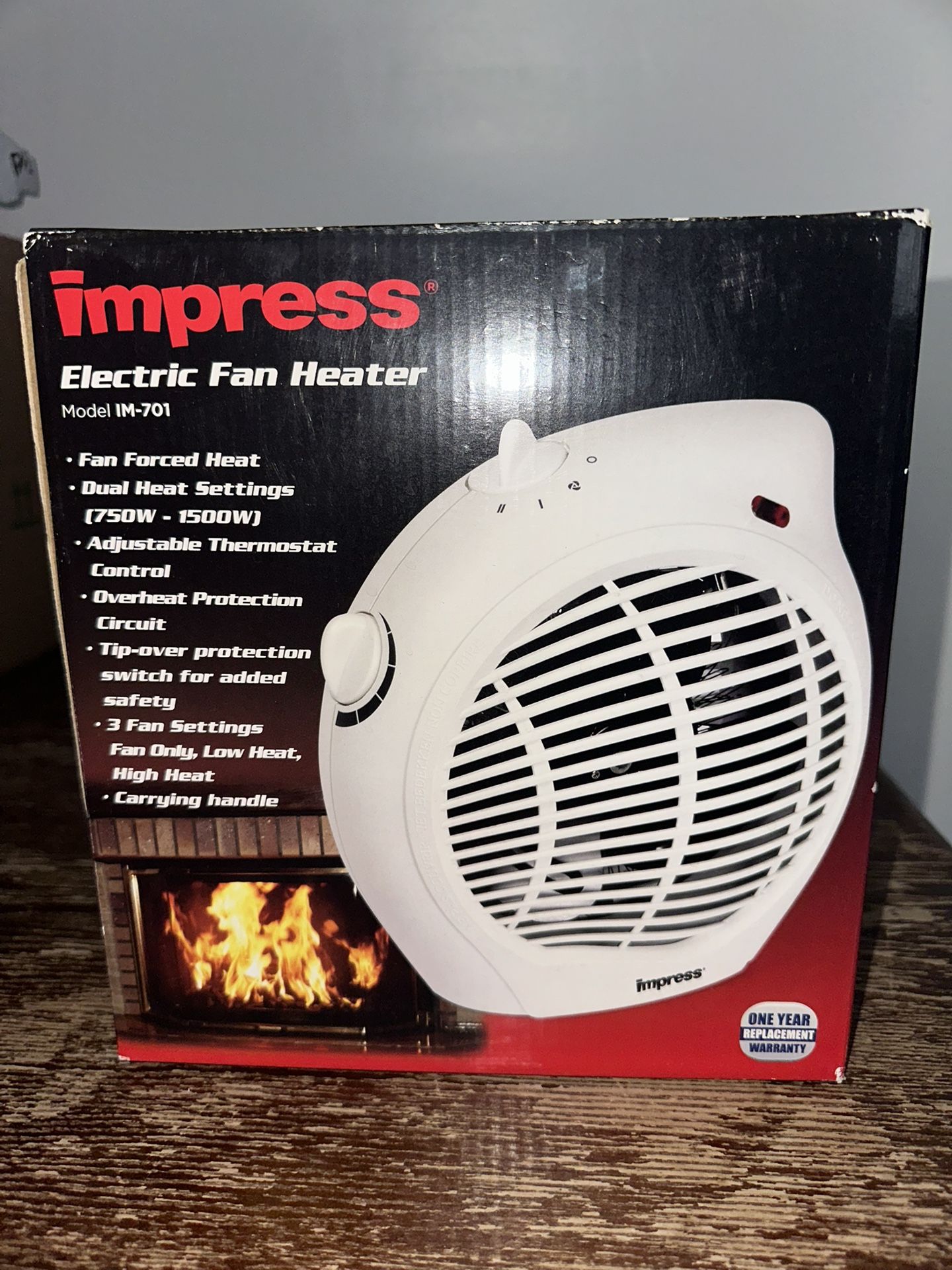New Impress IM-701 Fan Heater, Personal, White