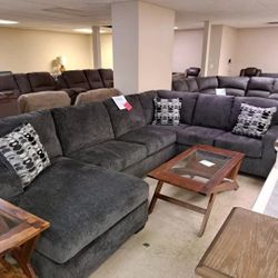 Dark Color Oversized Sectional Chaise 