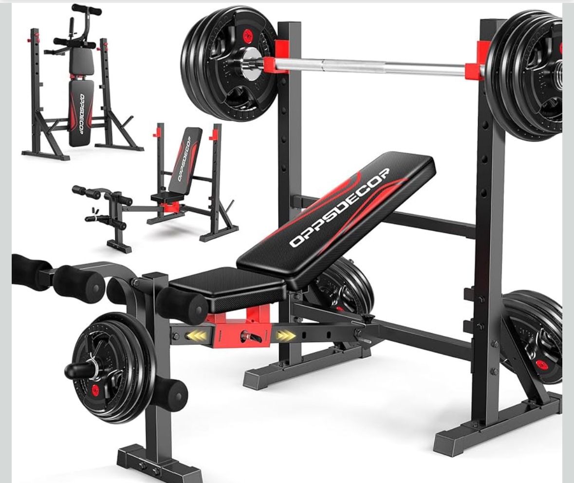 900LBS Foldable Weight Bench with Leg Extension and Leg Cur