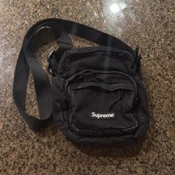 Supreme Black Denim Crossbody Bag
