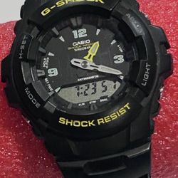 Casio G-Shock Watch Men WR 200M Black Analog Digital 5158 G-100 New Battery